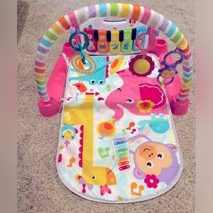Fisher-Price Deluxe Kick & Play Baby Playmat with Learning Toy - Pink Like New